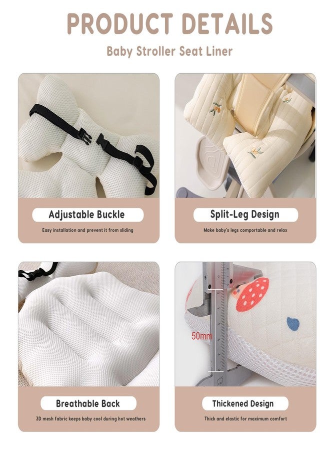 SONARIN Soft Baby Stroller Seat Liner,Thick Cotton Pushchair Seat Liner Baby Stroller Cushion Seat Pad Universal for Pushchair Pram Stroller Buggy Car Seat(Tulip) - Image 5